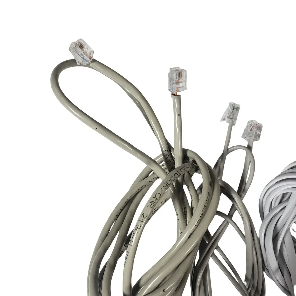 Assorted Telephone RJ11 and Ethernet RJ45 Networking Cable Lot White Grey Black